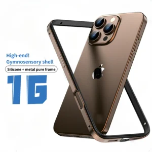Titanium Metal Frame Bumper Shockproof Case for IPhone 17 Air 16 15 Pro Max Plus