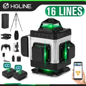 HGLINE Professional 16 Lines Remote Control Self leveling 360° Horizontal And Vertical Laser Level