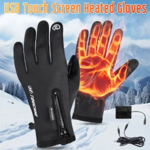 USB Rechargeable Heated Outdoor Touch Screen Nonslip Gloves