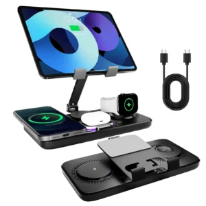 7 in 1 Wireless Charger Station For iPhone iPad AirPods and Apple Watch-iPhone Fast Charge Night Lamp
