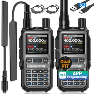 BAOFENG UV-5R Mini Walkie Talkie AM FM Multi Band Bluetooth Programming Type-C Charger Dual PTT 999CH Long Range Two Way Radio
