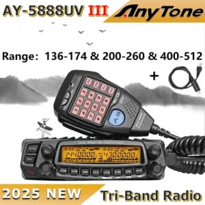 Anytone AT-5888UV III Tri Band Mobile  Amateur Radio HAM Two Way Radio